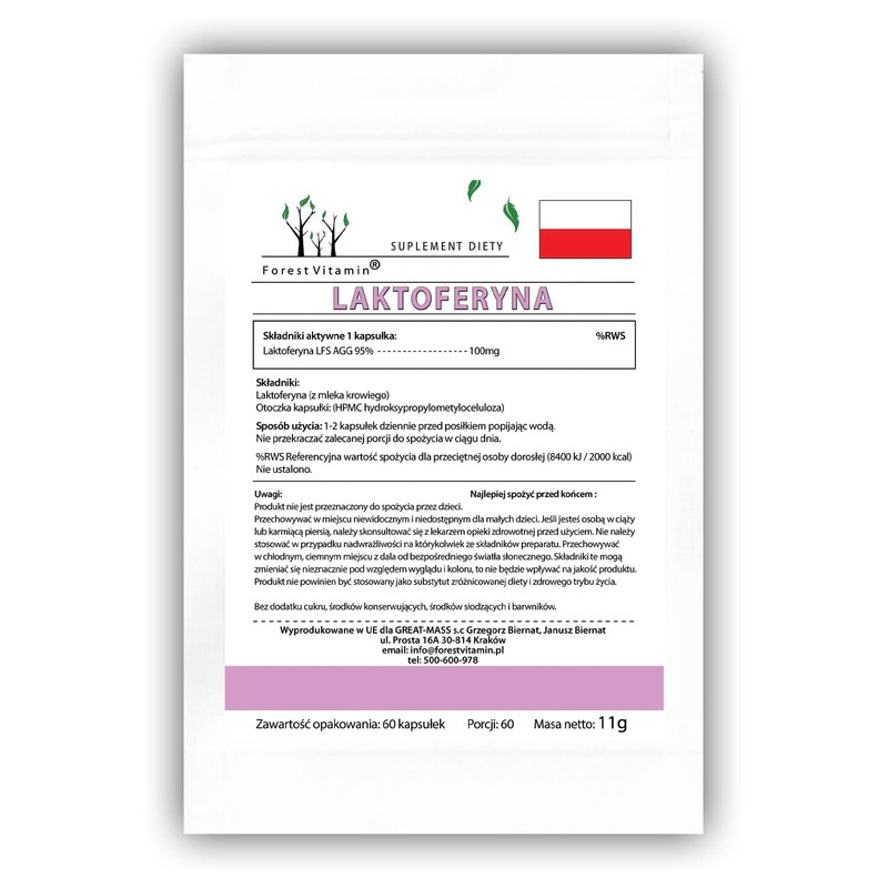 LACTOFERRIN - Forest Vitamin - Lactoferrin LFS AGG 95% 100mg