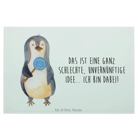 Mr. & Mrs. Panda Medium Glass Chopping Board Penguin Lolli - Gift, Chopping Board, Hunger and Saying, Penguins, Glass Chopping Board, Groove, Child, Child