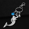 ZUNON Mermaid Keychain Keyrings Beach Nautical Sea Creature Shells Blue