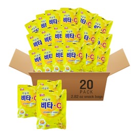 Mammos Vitamin C Candy - Fruity Hard Candy with 0.1% Vitamin C, Tangy Citrus Flavor, Individually Wrapped, Refreshing Daily Treat, 2.82 oz per Bag (Pack of 20)