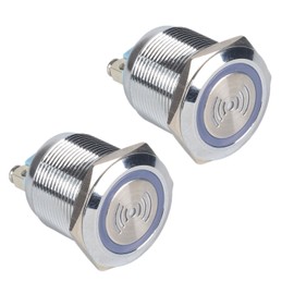 DMWD 22mm Waterproof Red LED Flash Alarm 24V DC 7/8 inches Metal Flashing Buzzer for Electrical Control Panel, DIY Projects 2Pcs