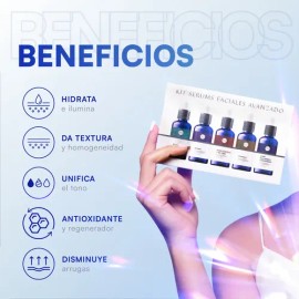 Kit Facial Advance Con 5 Sueros A. hialurónico, Retinol, Vitamina C, Niacinamida, Ácido glicólico Momento de aplicación Día/Noche Todo tipo de piel | 