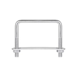 sourcing map U Bolts U Bolts M8 x 80 mm x 70 mm Square U Shackle Bolt 304 Stainless Steel U-Bolts with Nut Plate Bracket Clamp Fence Attachment for Roof Box Car Pipe Towing