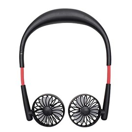 Hiro Corporation Neck Twin Fan HE-NTF001B Neck Twin Fan, Double Fan, A Fan with a New Shape That Can Be Hanged On Your Neck, Trendy Item This Summer, Neck Fan, A Must Have for Heat Stroke Prevention