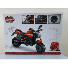 laddutoi Motorcycle Kit, Red Supersport Motorcycle Model with Movable Handlebar and Working Piston Motor, 281-Piece 1:20 Model for Children from 6 Years