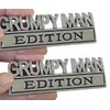 2PCS Metal Grumpy Man Edition Side Rear Front Emblem Badge