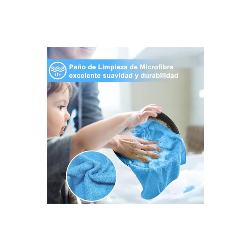 12 Pcs Paños de Limpieza de Microfibra, Toallas de Microfibra