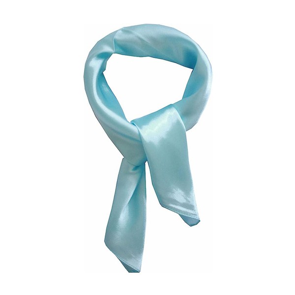 Luoyunna 50’s Retro Neckerchief Silk Feeling Neck Square Scarf (Sky