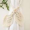 Tiardey 2 Pcs Monkey Curtain Holders Boho Cotton Macrame Tiebacks
