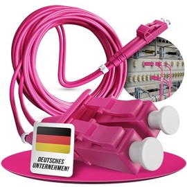 Conectra® - Fibre Optic Cable | OM4 | Multimode | Duplex | LC/UPC to LC/UPC | Colour Magenta | Ideal for Corporate and Home Networks | Fibre Optic Cable (Length 15 Metres)