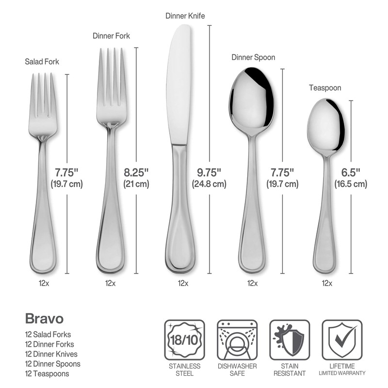 Mikasa Bravo Flatware Set for 12, 65 Piece 18/10 Stainless