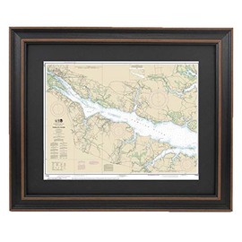 Framed Nautical Map 11554 : Pamlico River- Standard Size. Handmade in USA