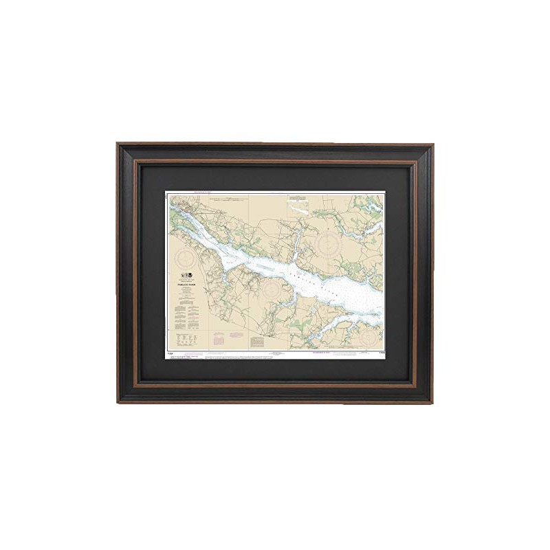 Framed Nautical Map 11554 : Pamlico River- Standard Size. Handmade