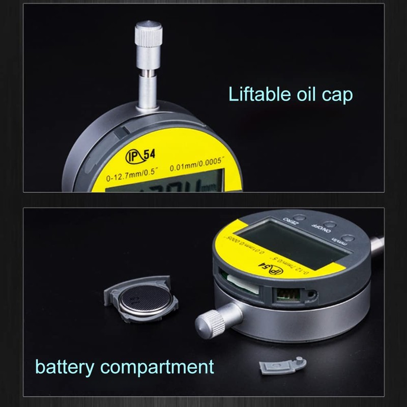 Oudtinx Digital Dial Indicator Digimatic Indicator 0.001mm/0.00005inch 0-12.7mm Test Range,