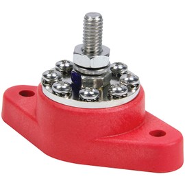 QuickCar Racing Products Junction Box, Panel Mount, 8 Posts, Insulated, Plastic, Red, Each
