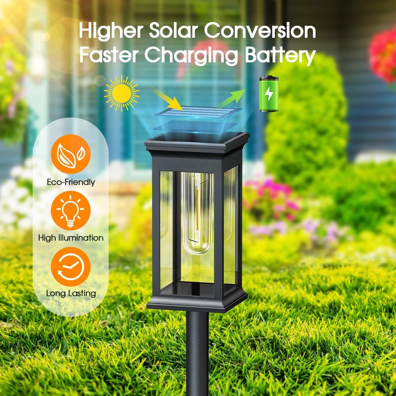 KOOPER Solar Pathway Lights Outdoor 8 Pack, 2X Bigger Solar