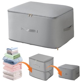 Baoswi Ultra Space Saving Compression Organizer, Compression Storage Bag For Blankets Clothes Comforter, Storage Tote For Space Saving, Heavy Duty Moving Bag, Storage Bag Organizer For Bedding (Gray)