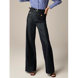 MIKPAIL Womens Wide Leg Jeans Low Waisted Stretchy Straight Leg Jeans Trendy Denim Pants with Pocket Black