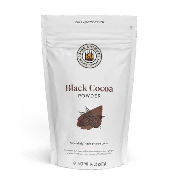 King Arthur Black Cocoa, Dutch Processed Cocoa Powder, Perfect for Baking, 14 Ounces