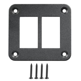 PHITUODA PHITUODA 2 Gang Rocker Switch Panel Housing Holder, Rocker Toggle Switch Aluminum Housing Bracket with Screw, Black Waterproof Anodized Aluminium Panel for Car Boat Trailer RV SUV ATV UTV