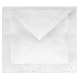 Masonic Revival - White Candidate Member Apron with Border (14"x16", Lambskin)