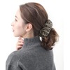 VINGTAINE H-736-gg Velvet Ruffle Banana Clip Simple Office Hair Accessory