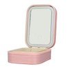 Jewelry Storage Box 3 Color Adjustable Lighting Leather Travel Makeup