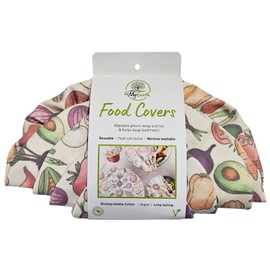 4MyEarth Reusable Cotton Food Cover - Set of 4, Veggies