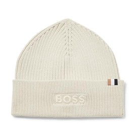 BOSS Magico Ribbed Mixed Material Beanie, Milky Way, One Size