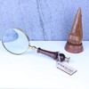 Antique Look 4" Magnifying Glass Brass & Wooden Handle