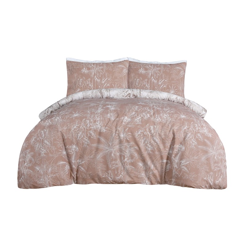 Sleepdown Tropical Monkey Natural Brown Reversible Duvet Cover Quilt Bedding
