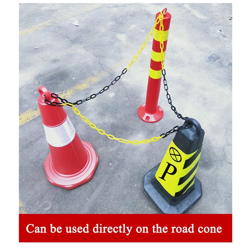 MACHSWON 2m Plastic Chains Barrier Safety Post Cone Isolation Fence