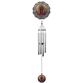 ICE ARMOR 40" Long Our Lady of Guadalupe Ripple Illusion Wind Chime Statue Sculpture Ornament Decoration Home/Room Decor Ideas for Housewarming, Holidays and Birthdays