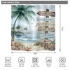 Riyidecor Tropical Beach Palm Tree Shower Curtain for Bathroom Decor