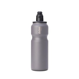 tiibo Vacuum Insulated Stainless Steel Bike Water Bottle, Double Wall, No-Squeeze, Fast Flow Sport Nozzle, Designed for Cycling, Biking, Fitness & Sports, Fits Most Bike Cages (Gray, 17OZ)