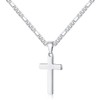LQIOACU 1 Stück Kreuz Kette Herren Edelstahl, Kreuz kette silber,
