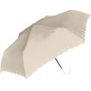 Nakatani Natural Basic Folding Umbrella, UV Flower Heat Cut, Beige,