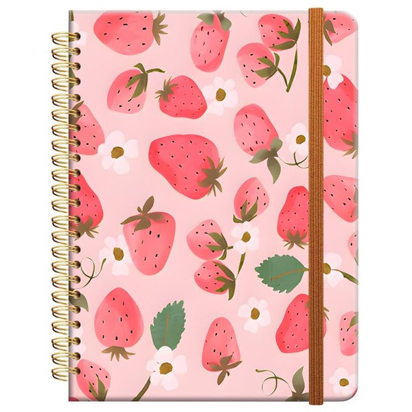 Ruled Spiral Writing Notebook,A5 Hardcover Lined College Journal for Women