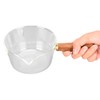 Noodle Pot Clear Glass Pot Milk Pan With Wooden Handle