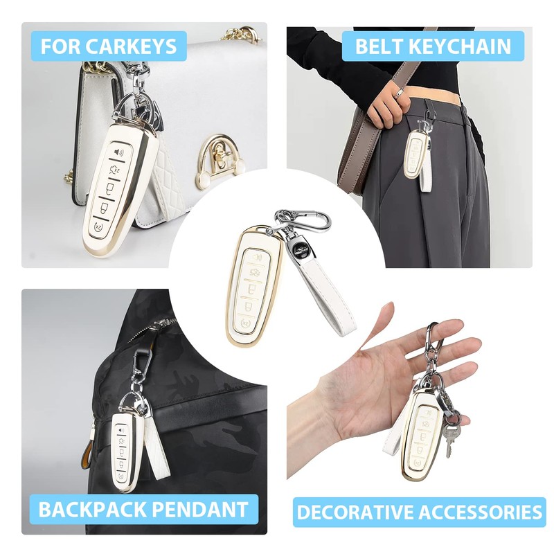 QBUC for Ford 360°Protector TPU Key fob Cover with Keychain