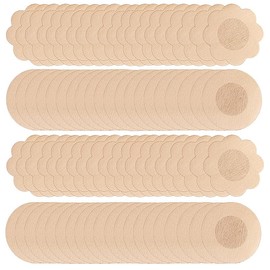 80 Stück Nippelabdeckungen, Unsichtbare Einweg Nippelpads, Natürliche Unsichtbare Selbstklebend Nippelaufkleber(Blume, rund)