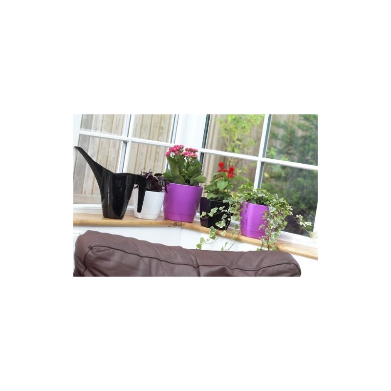 Whitefurze G0616SQ 16cm Square Indoor Pot Cover - Black