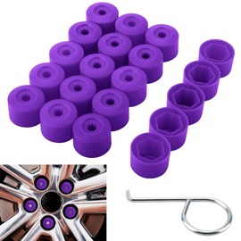20Pcs Car Wheel Lug Nut Covers,17mm Tire Bolt Caps with Removal Tool,Lug Nut Cover Compatible with VW Jetta Beetle Passat Golf GTI CC,Replaces for 1K0 601 173,6X0 012 243 (Purple)