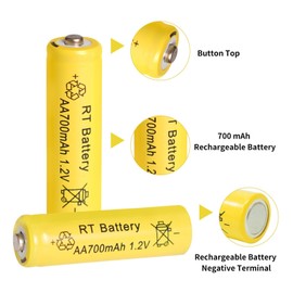 Tokeyla Ni-MH AA Rechargeable Batteries 700mAh, Double A Battery 1.2V Battery for Outdoor Solar Lights, String Lights, Pathway Lights (12pack)