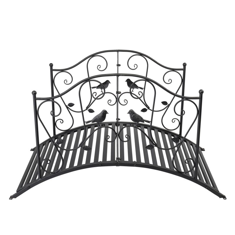 Unbranded 119*67*71cm Courtyard Bird Pattern Arched Handrail Courtyard Iron Bridge