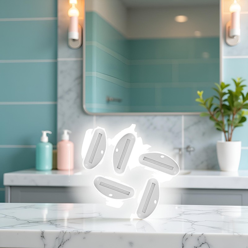 Zhuluck 5Pcs White Toothpaste Squeezer,Plastic Toothpaste Tube Squeezer Dispenser,Toothpaste Clips