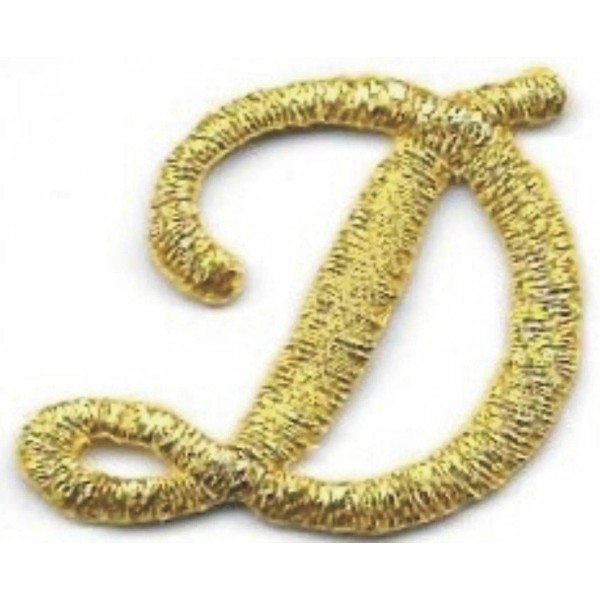 Unbranded 1 1/8" Fancy Metallic Gold Script Cursive Alphabet Letter