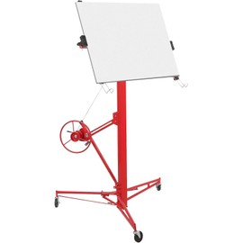 Sheetrock Lift Drywall Lift, 11ft Drywall Lifter Panel Hoist Dry Wall Rolling, Drywall Jack Lift for Ceiling and Walls, 150LBS Heavy Duty Drywall Lifter, Adjustable Telescopic Arm & 3 Lockable Wheels