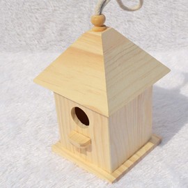 Acronde Wooden Birdhouse Creative Wooden Hanging Bird House for Small Bird DIY Birdcage Making or Decoration