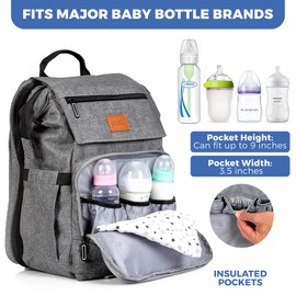 PILLANI PILLANI Baby Diaper Bag Backpack - Baby Bag for Boys & Girls - Baby Essentials Diaper Backpack - Large Travel Diaper Bags w/Changing Pad - Baby Registry Search & Baby Shower Gifts - Newborn Must Haves